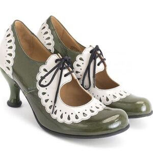 Lottie Deno - Green | Mary Jane with frilled edges | Fluevog Shoes